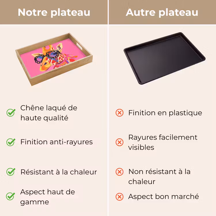 Plateau - Girafe - Rose - Lunettes - Foulard — 9