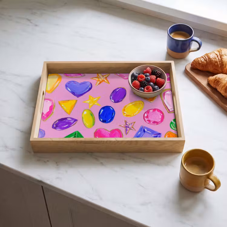 Plateau - Pierres précieuses - Formes - Coeur - Coloré — 3