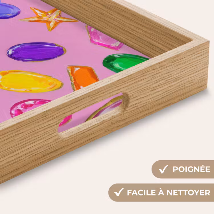 Plateau - Pierres précieuses - Formes - Coeur - Coloré — 8