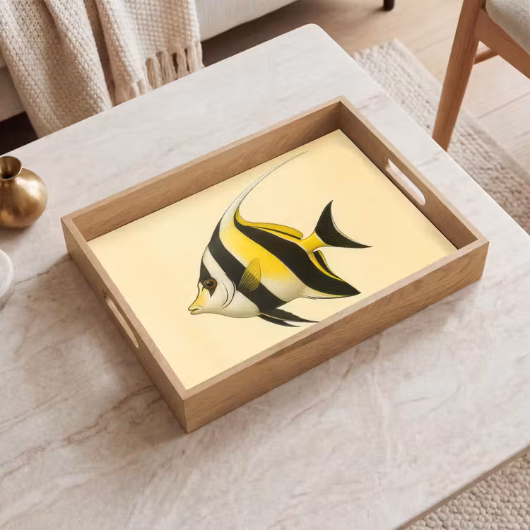 Plateau - Poisson - Ornemental - Nageoire dorsale - Jaune — 2