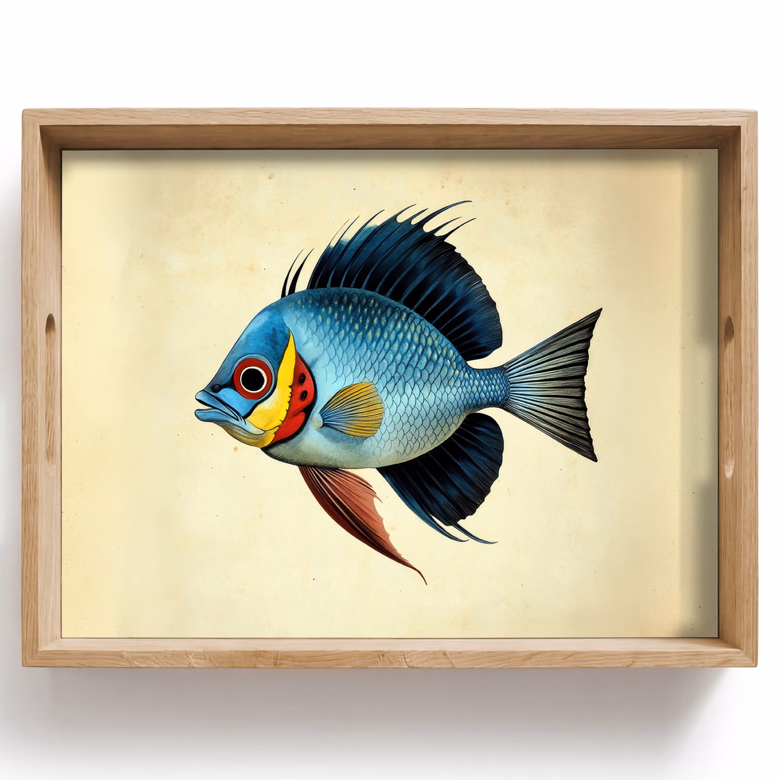 Plateau - Bleu - Branchies - Poisson - Illustration — 1