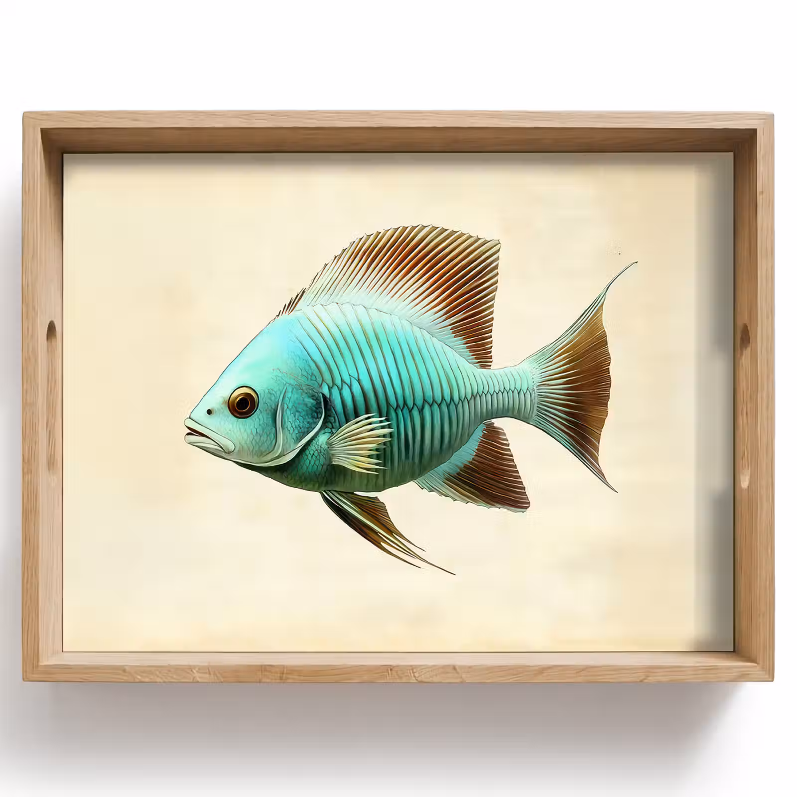 Plateau - Écailles - Poisson - Menthe - Minimaliste — 1