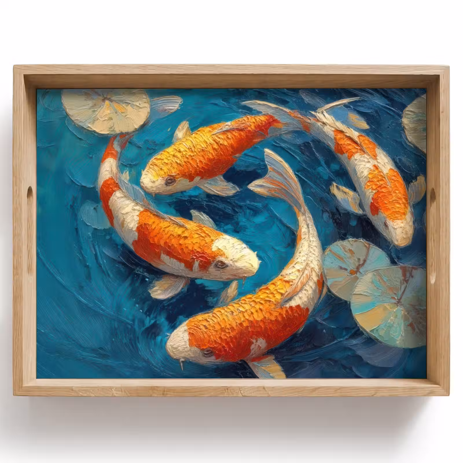 Plateau - Poissons - Nénuphars - Orange - Eau — 1