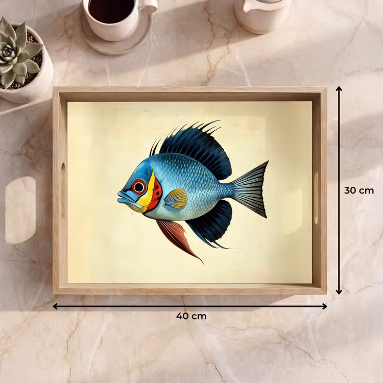 Plateau - Bleu - Branchies - Poisson - Illustration — 7