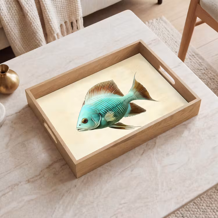 Plateau - Écailles - Poisson - Menthe - Minimaliste — 2