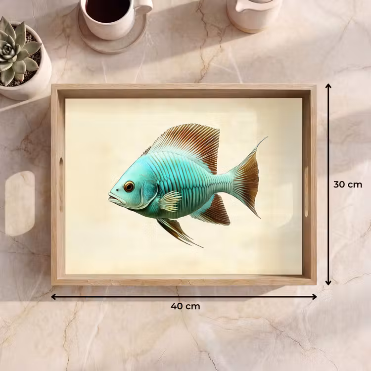 Plateau - Écailles - Poisson - Menthe - Minimaliste — 7
