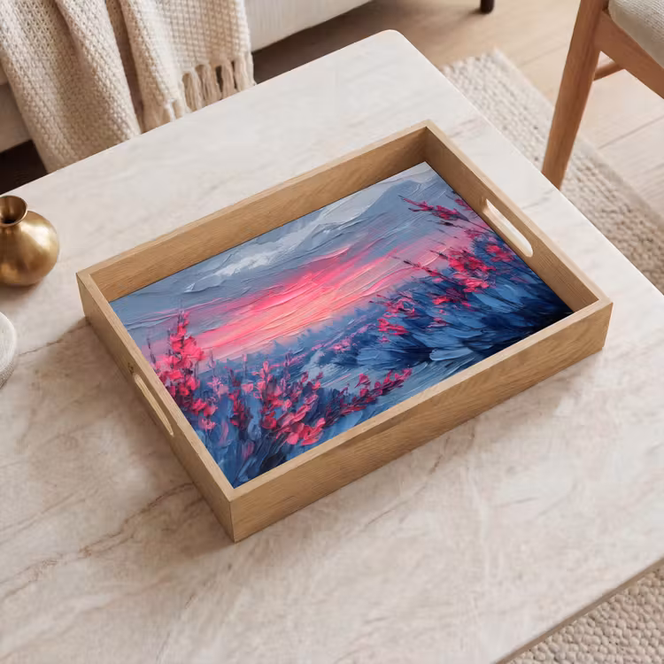 Plateau - Peinture - Coucher de soleil - Fleurs - Rivière — 2