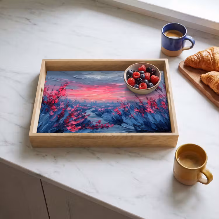 Plateau - Peinture - Coucher de soleil - Fleurs - Rivière — 3