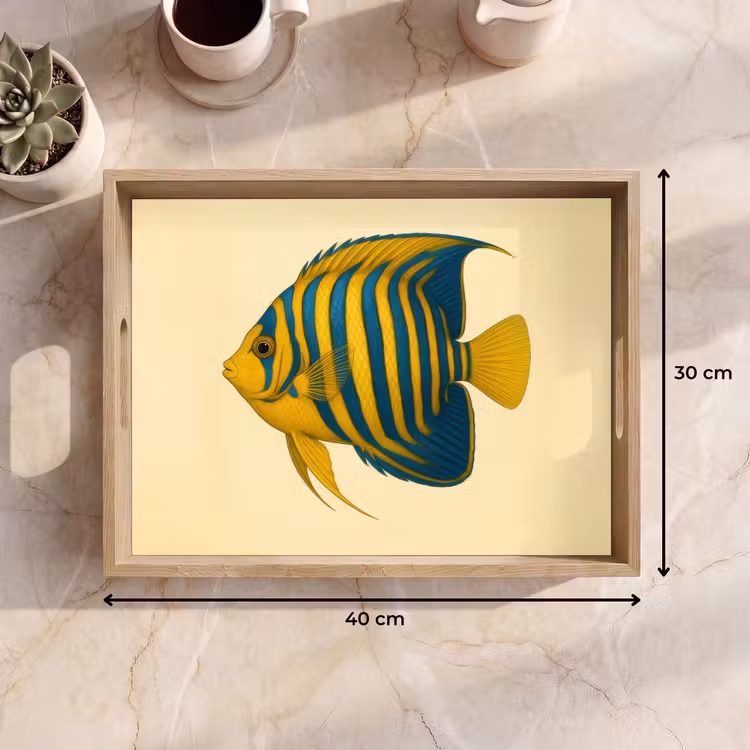 Plateau - Jaune vif - Poisson - Rayures - Nageoires — 7