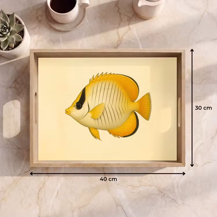 Plateau - Ovale - Poisson - Jaune - Ecailles — 7