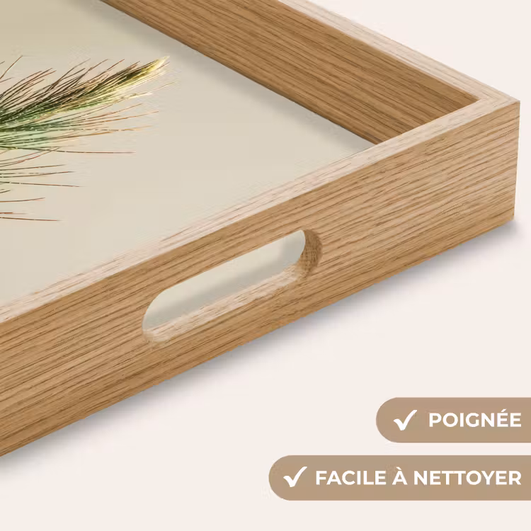 Plateau - Branche de pin - Feuilles en forme d'aiguilles - Vert clair — 8