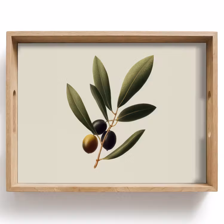 Plateau - Branche d'olivier - Vert foncé - Olives — 1