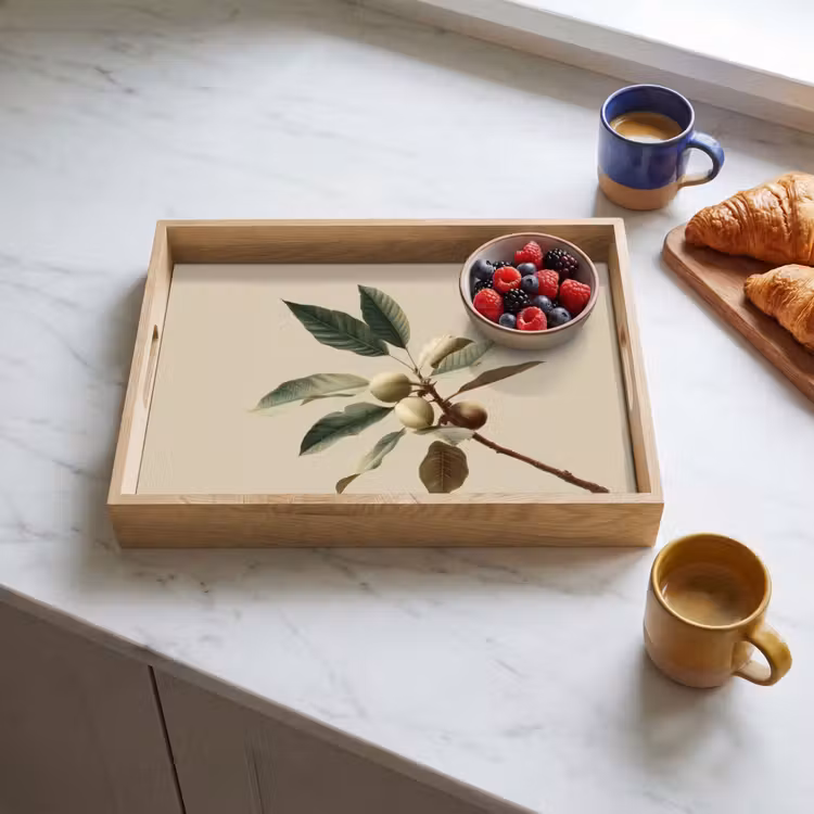 Plateau - Branche - Feuilles vertes - Fruits — 3