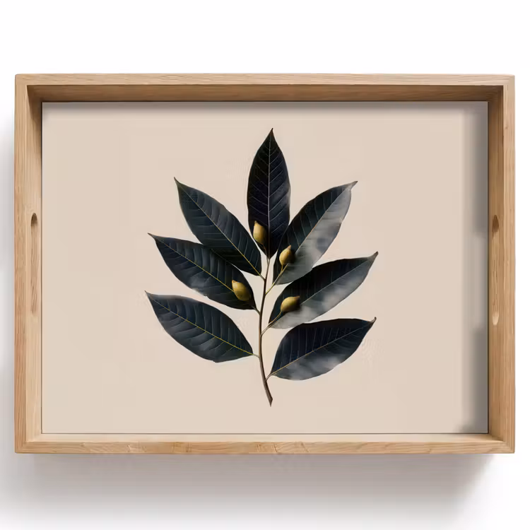 Plateau - Feuilles de laurier - Bourgeons de fleurs - subtil — 1