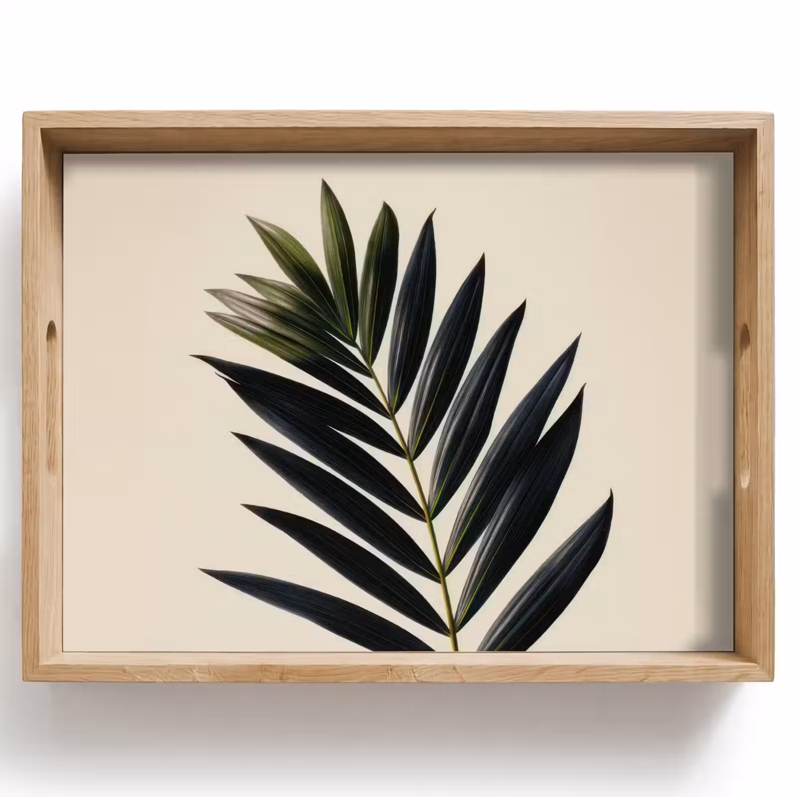 Plateau - Feuille de palmier - Feuilles foncées - Subtil — 1