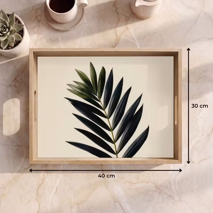 Plateau - Feuille de palmier - Feuilles foncées - Subtil — 7