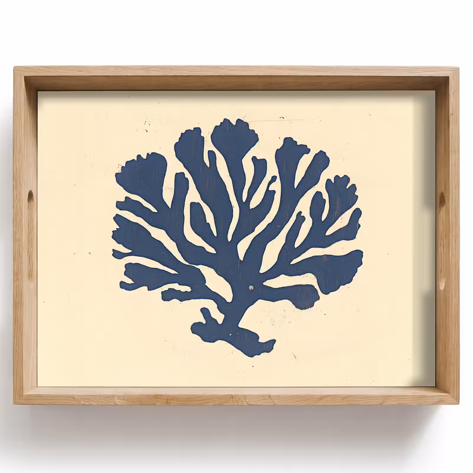 Plateau - Corail bleu - Branches - Beige — 1