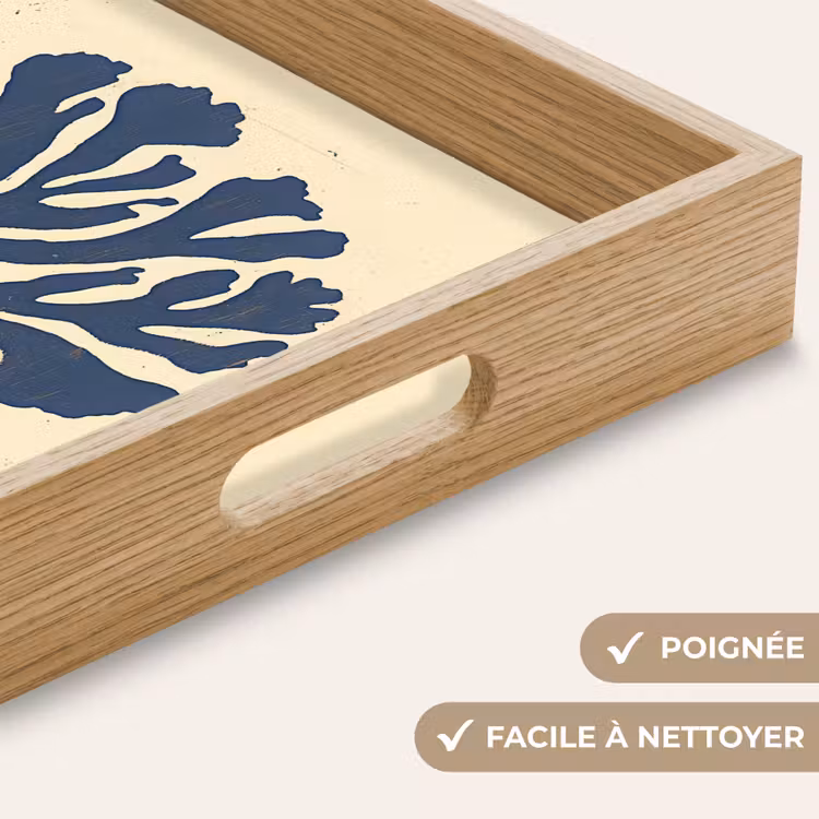 Plateau - Corail bleu - Branches - Beige — 8