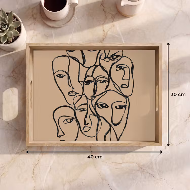 Plateau - Mer de visages - Dessin au trait - Abstrait — 7