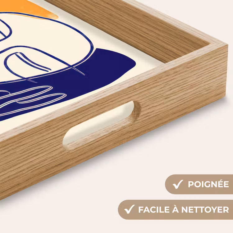 Plateau - Minimaliste - Visage - Main - Orange - Bleu — 8