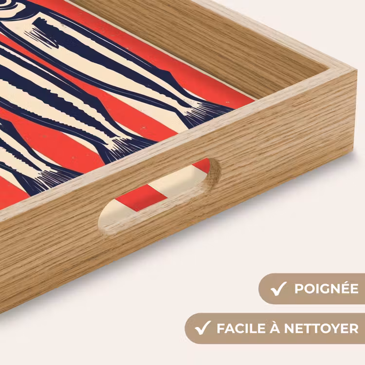 Plateau - Sardines - Rayures rouges et beiges — 8