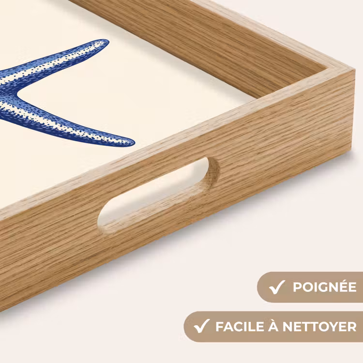 Plateau - Etoile de mer bleue - Minimaliste - Beige — 8