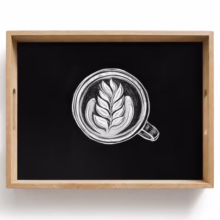 Plateau - Dessin à la craie - Café - Latte art — 1
