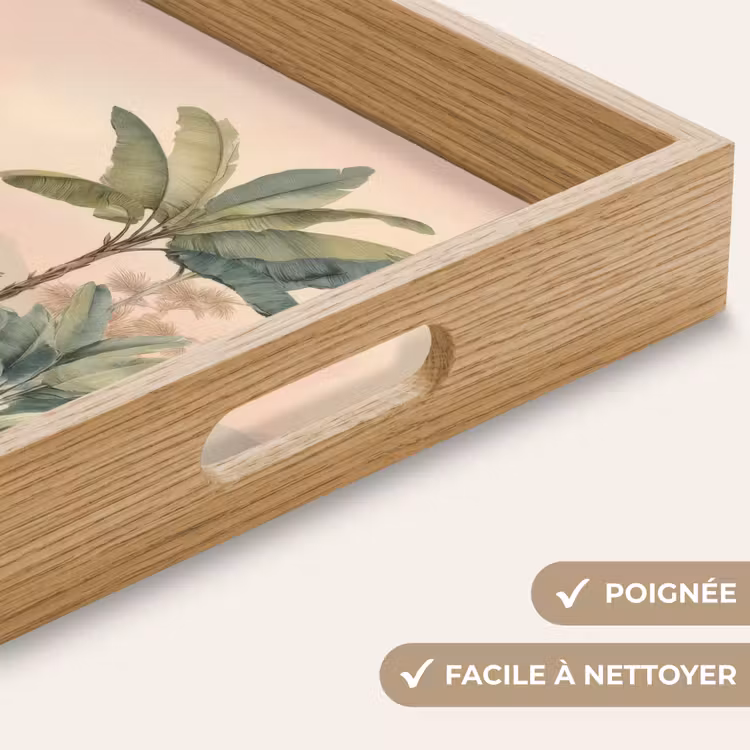 Plateau - Paysage tropical - palmiers - Fleurs - Ciel rose — 8