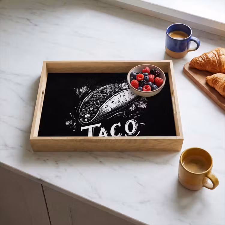 Plateau - Taco - Herbes - Style craie blanche - Texte — 3