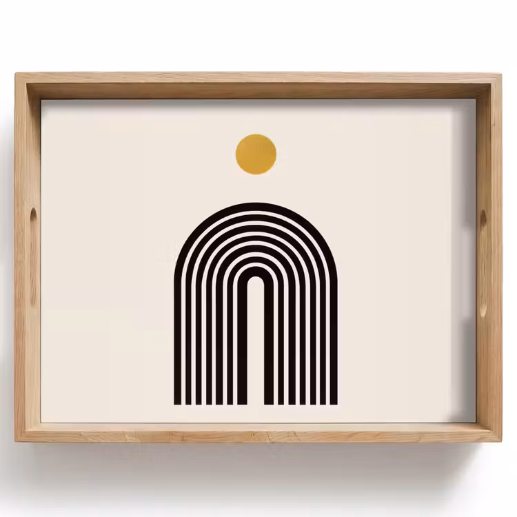 Plateau - Minimaliste - Noeud noir - Cercle doré — 1