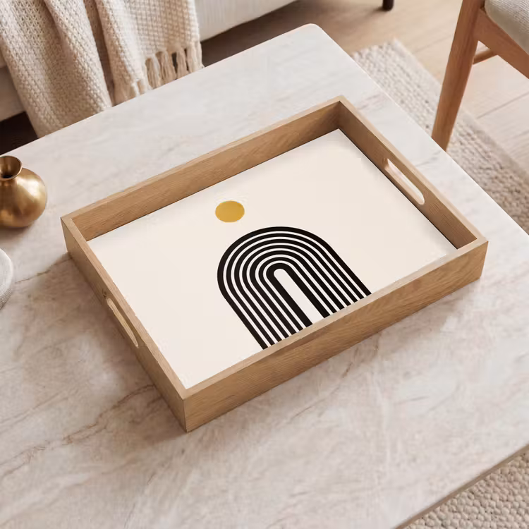 Plateau - Minimaliste - Noeud noir - Cercle doré — 2