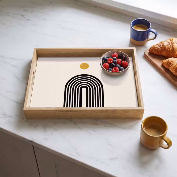 Plateau - Minimaliste - Noeud noir - Cercle doré — 3
