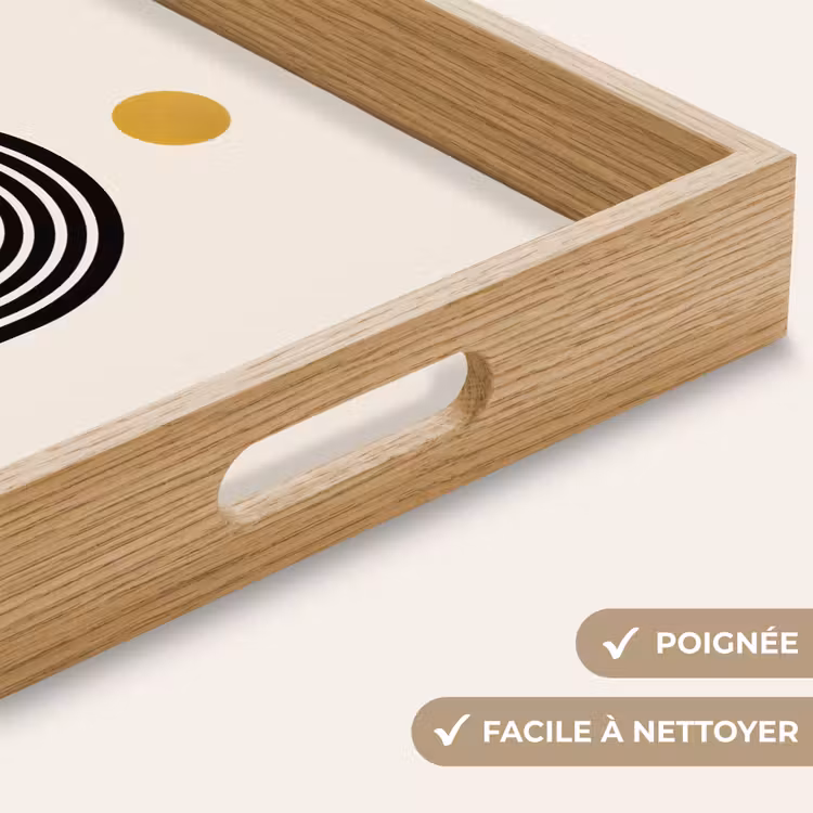 Plateau - Minimaliste - Noeud noir - Cercle doré — 8