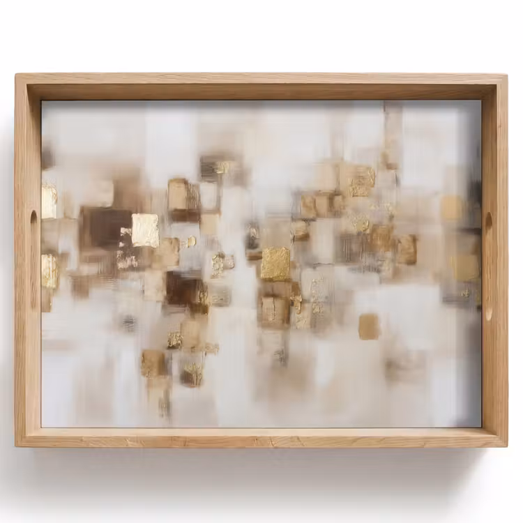 Plateau - Carrés abstraits - Tons de terre - Brumeux — 1