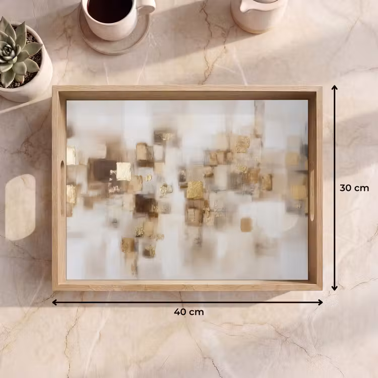 Plateau - Carrés abstraits - Tons de terre - Brumeux — 7