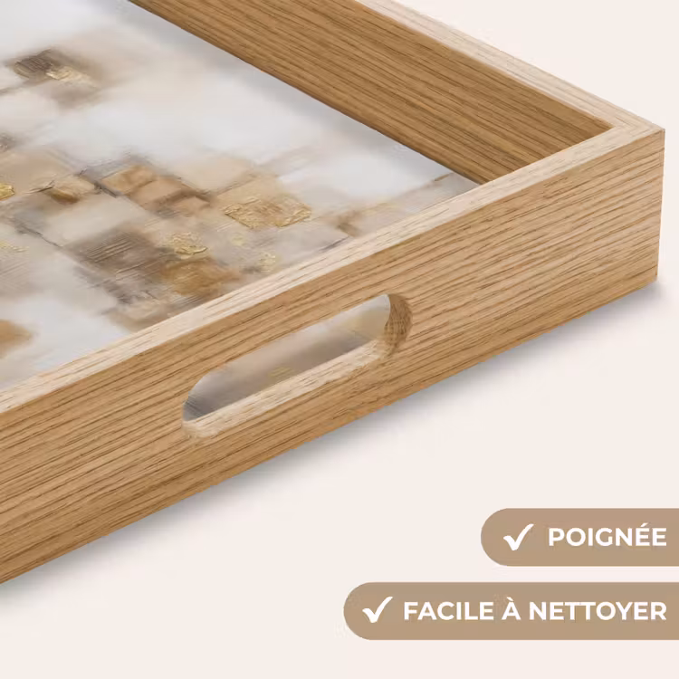 Plateau - Carrés abstraits - Tons de terre - Brumeux — 8