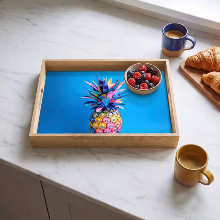 Plateau - Ananas - Bleu - Tropical - Gaieté — 3