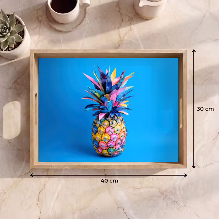 Plateau - Ananas - Bleu - Tropical - Gaieté — 7