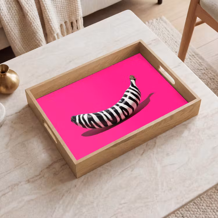 Plateau - Banana - Imprimé zébré - Rose — 2