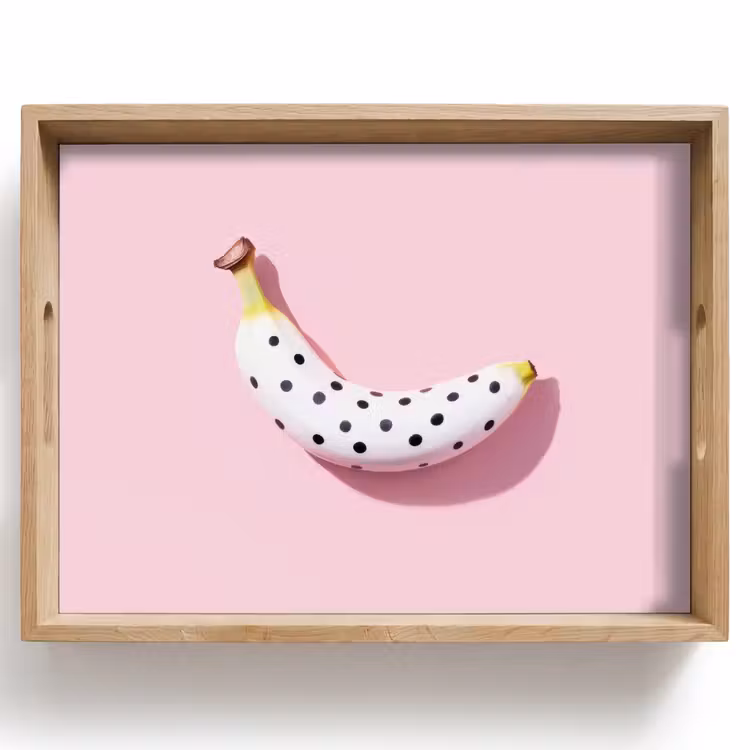 Plateau - Banane - Points - rose — 1