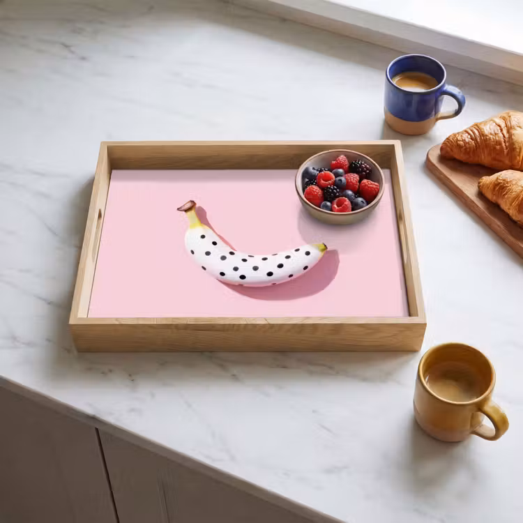 Plateau - Banane - Points - rose — 3