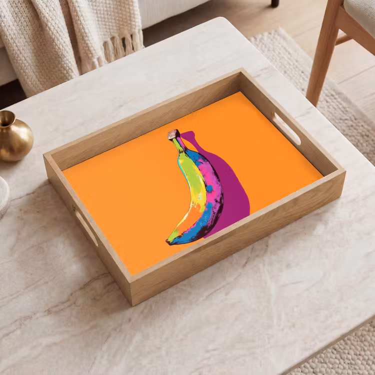 Plateau - Couleurs vives - Banane - pop art — 2