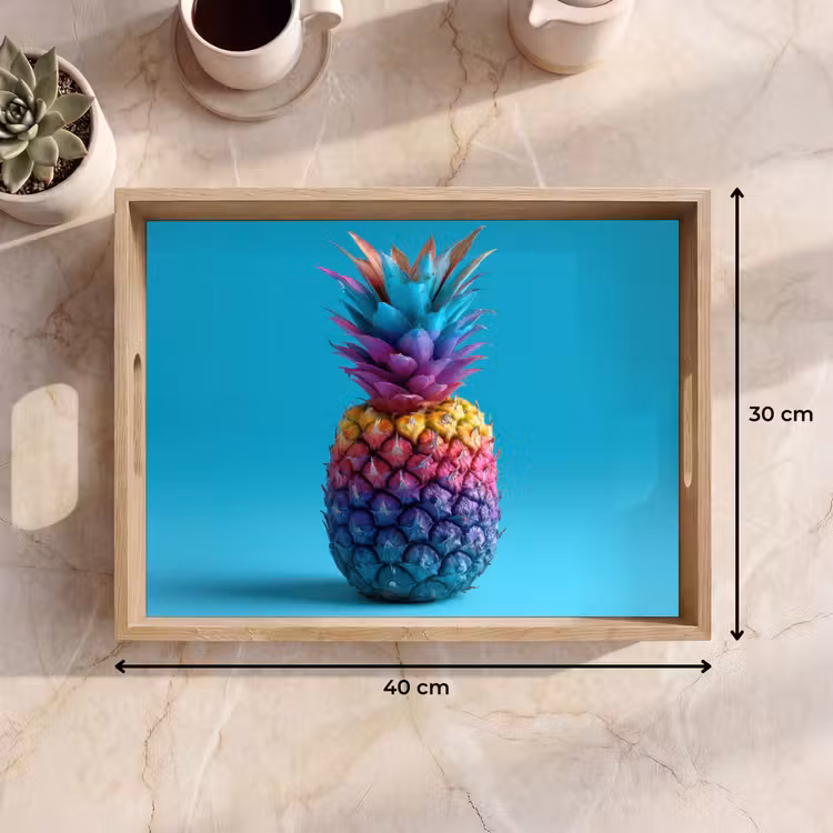 Plateau - Ananas - Arc-en-ciel - Bleu - Pop art — 7