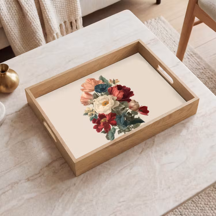 Plateau - Bouquet - Tons chauds - Elégant — 2