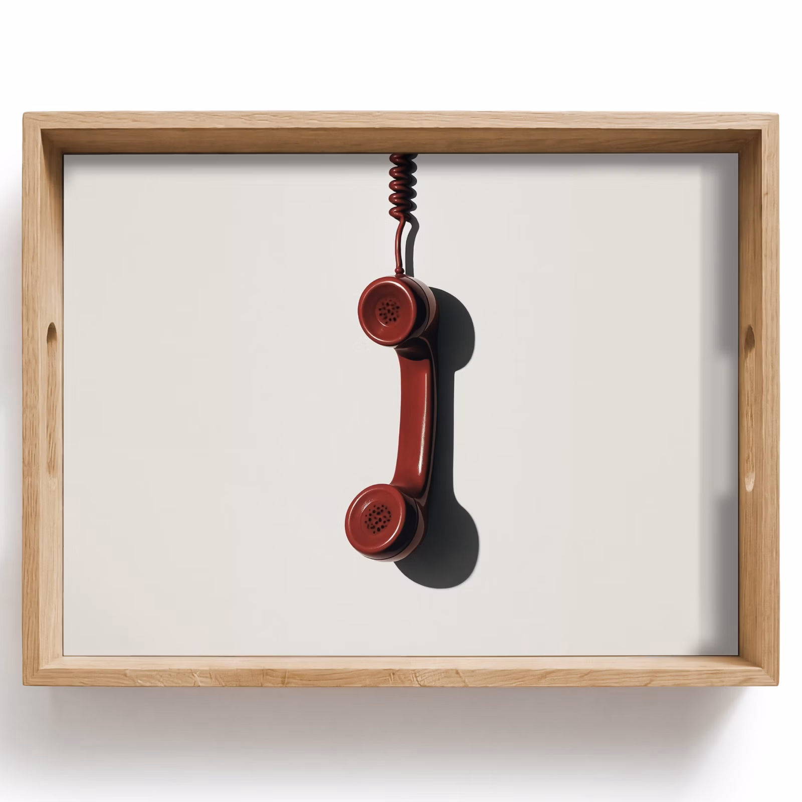 Plateau - Téléphone - Cordon - Rouge - Minimaliste — 1