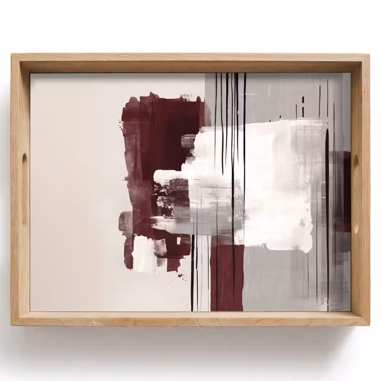 Plateau - Coups de pinceau - Abstrait - Lignes - Rouge — 1