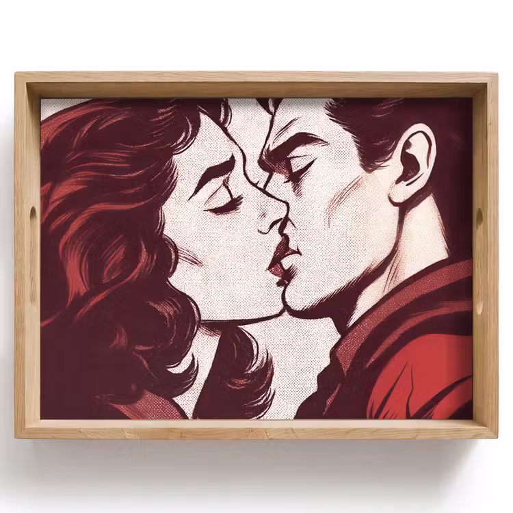 Plateau - Coussin - People - Retro - Bordeaux — 1
