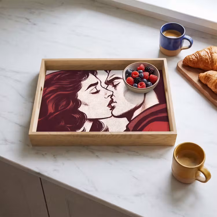 Plateau - Coussin - People - Retro - Bordeaux — 3