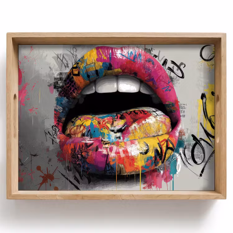 Plateau - Lèvres - Graffiti - Expressif — 1