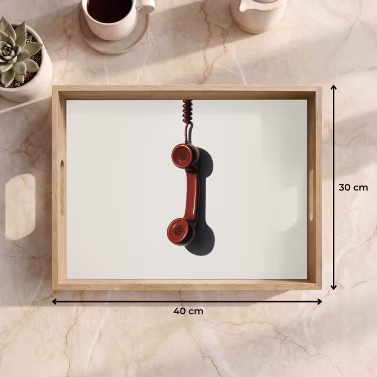 Plateau - Téléphone - Cordon - Rouge - Minimaliste — 7